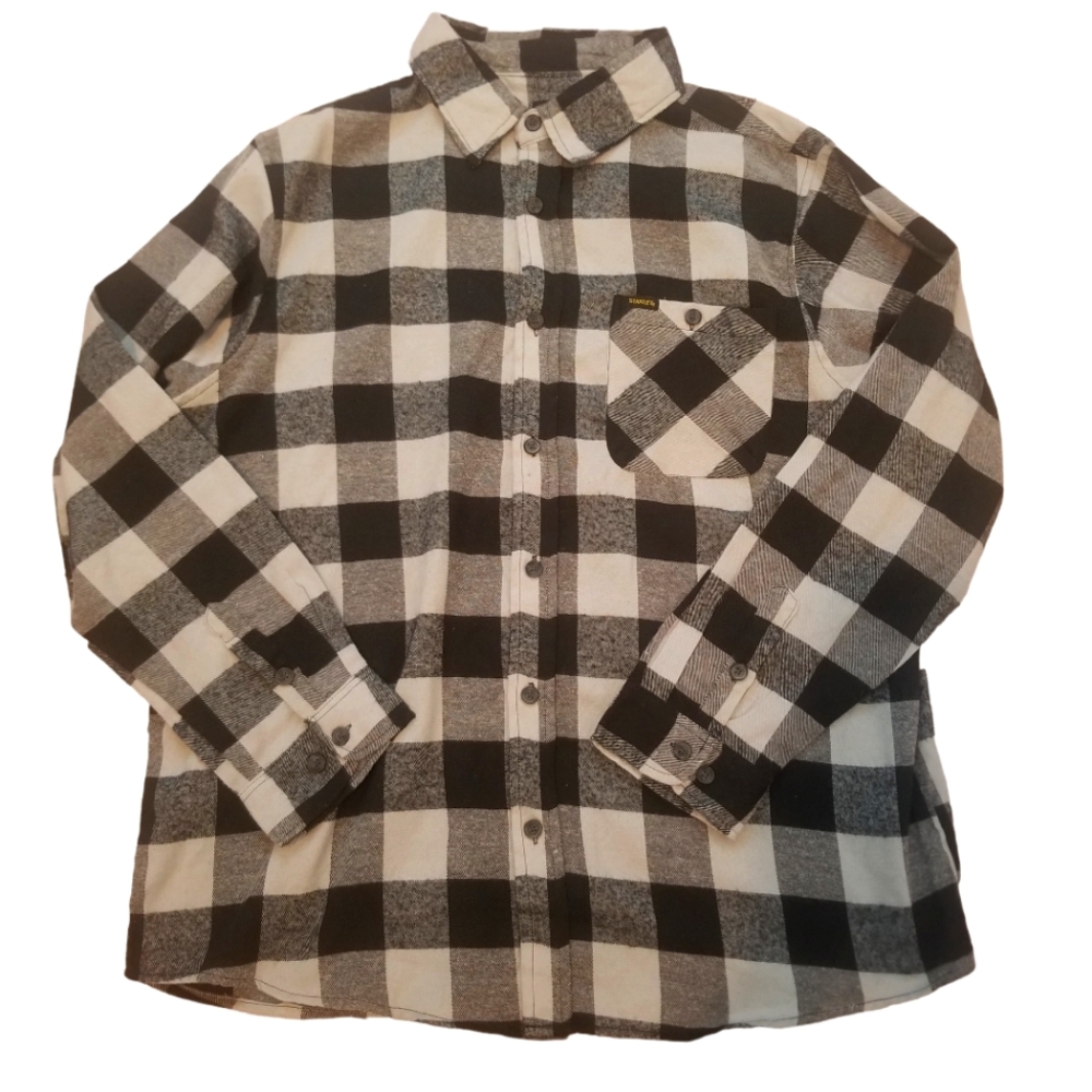 Stanley Black and Gray Plaid Button Down NWOT